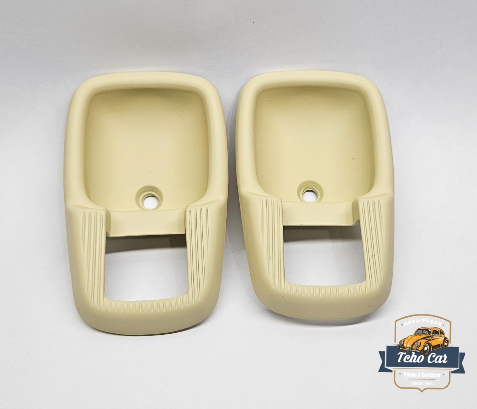 bege 1 Moldura de maçaneta interna EM METAL fusca MARFIM - Imagem 1