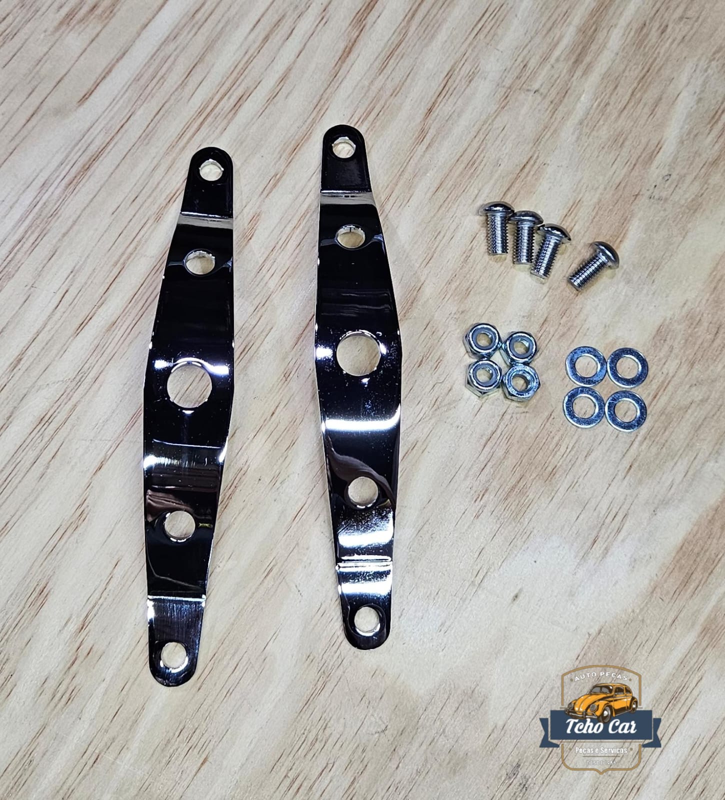 6 Puxador Porta modelo esportivo CROMADO - PAR - Imagem 1